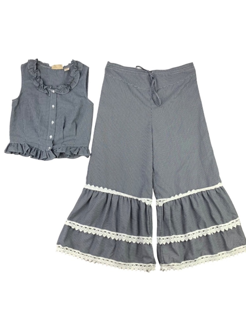 Scully Bloomer Gingham Set Vintage Western